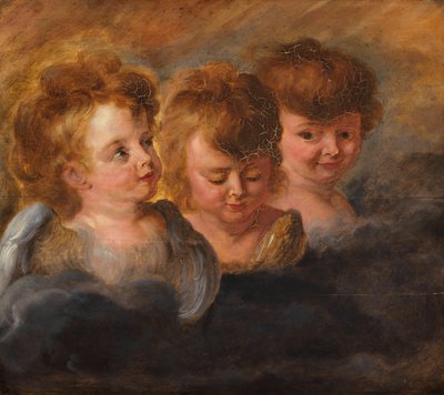 Tre englehoveder i skyerne. af Pieter Paul Rubens
