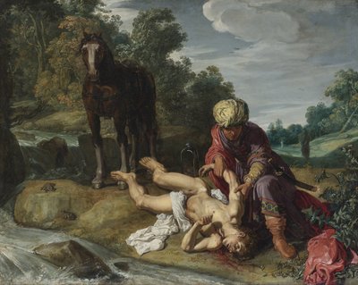 Den barmhjertige samaritaner, ca. 1612 af Pieter Pietersz. Lastman