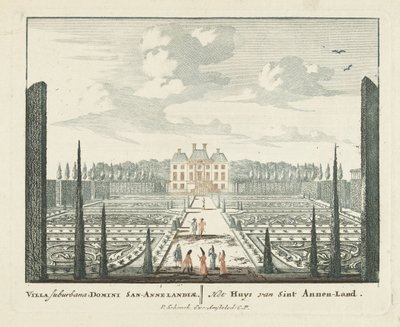 Udsigt over landstedet Clingendael i Haag Gesichte van het Famous Loo som andre kongehuse (serietitel) Admirandorum quadruplex spectaculum (serietitel) af Pieter Schenk (I)