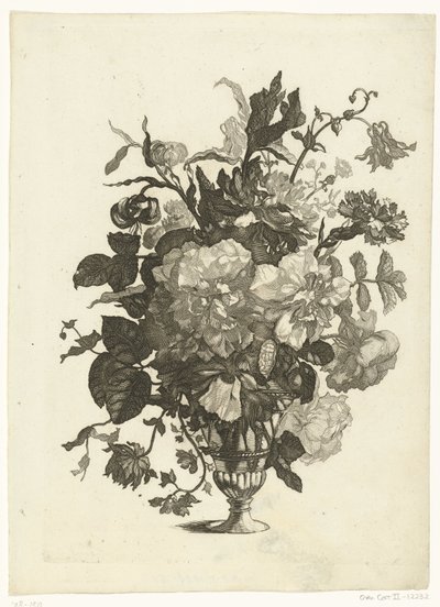 Glasvase med blomster Vaser med blomsterbuketter (serietitel) af Pieter Schenk (I)