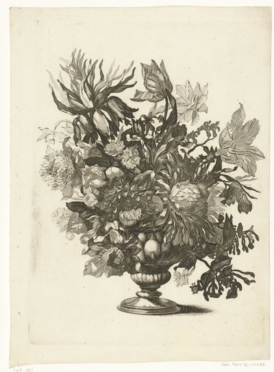 Glasvase med blomster Vaser med blomsterbuketter (serietitel) af Pieter Schenk (I)