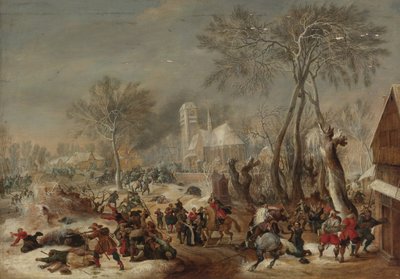 Sækken af en landsby af Pieter Snayers