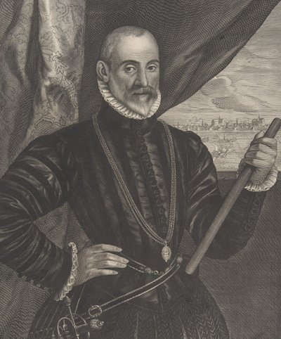 Francisco Valdes, spansk kommandør, fra serien Quatuor Personae..., 1649. af Pieter Soutman