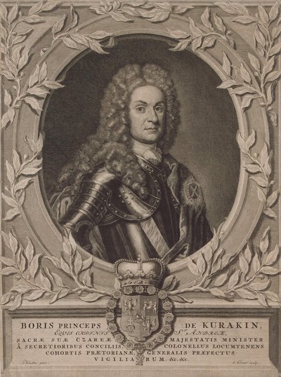Portræt af prins Boris Ivanovich Kurakin 1676-1727, efter 1717 af Pieter Stevens Gunst van