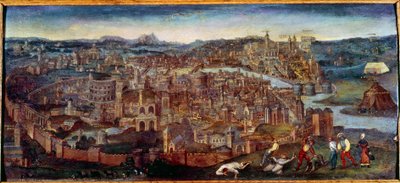 Udsigt over Rom. Maleri af Pieter Brueghel siger det gamle (eller det gamle af Pieter Bruegel the Elder