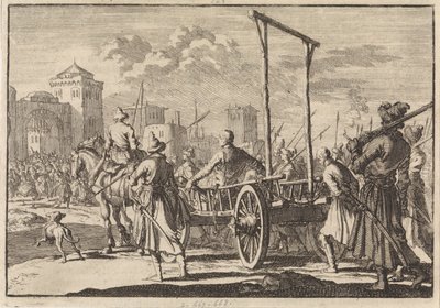 Ankomst af Stepan Razin og hans bror Frol i et jernbur i Moskva, 1671, 1698 af Pieter Van der Aa