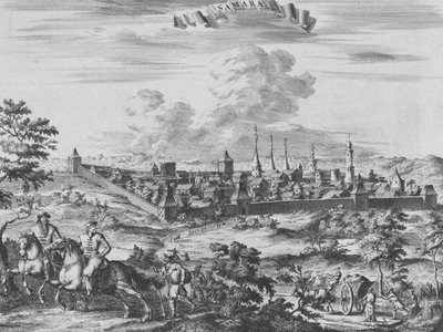 Udsigt over Samara, 1710 af Pieter Van der Aa