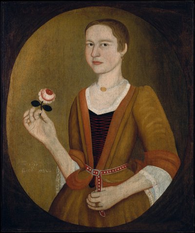 Ung Dame med en Rose, 1732. af Pieter Vanderlyn