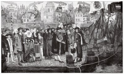 Sukkerhandel, Antwerpen, ca. 1510-20 (stik) af Pieter Verhaert
