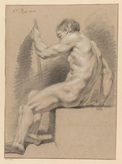 Siddende mand nøgen, set fra siden (3. præmie 1770) af Pieter Wagenaar (II)