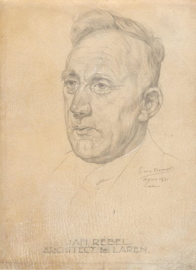 Portræt af arkitekten Jan Rebel af Pieter Willem van Baarsel