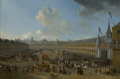 Turnering på Place des Vosges i Paris, ca 1665. af Pieter Wouwerman