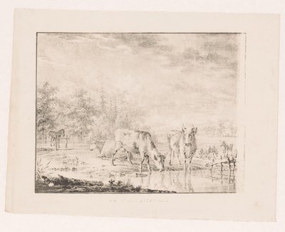 Køer ved vandet af Pieter de Goeje (attributed to)