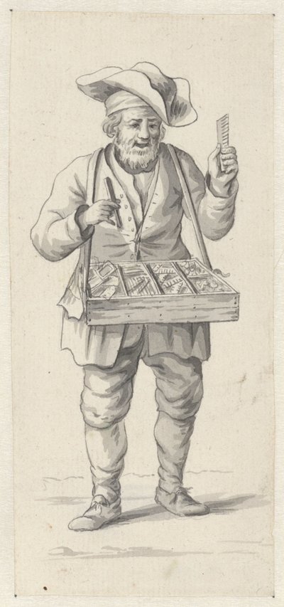 Gadesælger med kamme og nåle af Pieter de Goeje