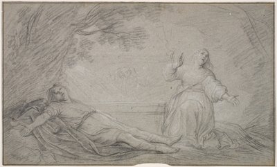 En mytologisk scene af en kvinde, der begræder en ung mands død af Pieter de Grebber