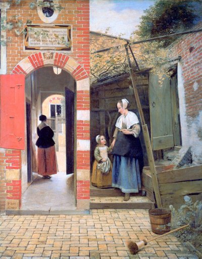 Gården til et hus i Delft, 1658 af Pieter de Hooch