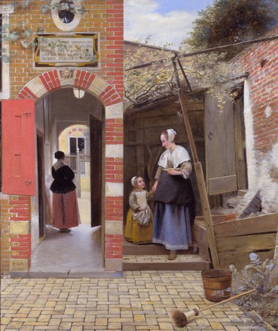 Gården til et hus i Delft af Pieter de Hooch