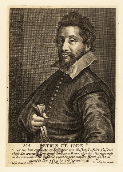 Portræt af Pieter de Jode den Ældre, flamsk grafiker, tegner, forlægger og maler af Pieter de II Jode