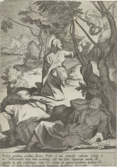 Kristus i hof van Gethsemane Passie van Christus (serietitel) Passion and Resurrection (serietitel) af Pieter de Jode (I)