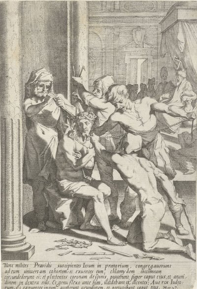 Doornenkroning van Christus Passie van Christus (serietitel) Passion and Resurrection (serietitel) af Pieter de Jode (I)