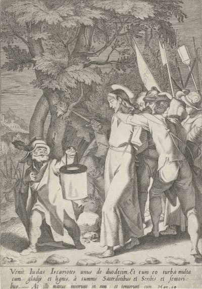 Gevangenneming van Christus Passie van Christus (serietitel) Passion and Resurrection (serietitel) af Pieter de Jode (I)