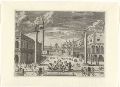 Udsigt over Piazzetta i Venedig, 1585 Vrbs Venetvm vt Nvlli (...) (titel på objekt) af Pieter de Jode (I)