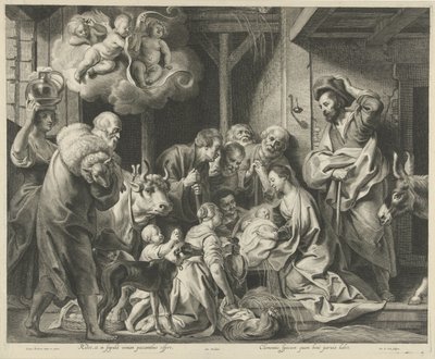 Tilbedelse af hyrderne af Pieter de Jode (II)