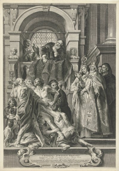 Sankt Martin helbreder en besat mand af Pieter de Jode (II)