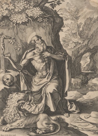 Sankt Hieronymus, n.d., n.d.. af Pieter de Jode