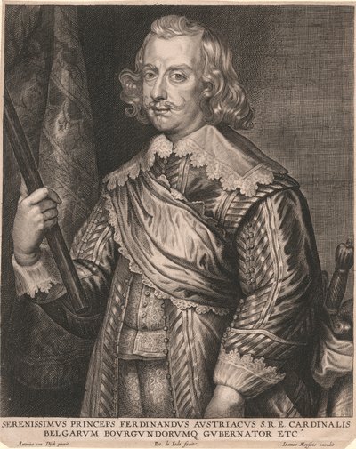 Den mest fredfyldte prins Ferdinand af Østrig S.R.E. Kardinal af belgierne, guvernør i Bourgogne mv. af Pieter de Jode