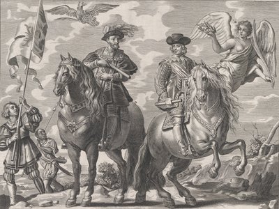 Plade 20: Charles V og Ferdinand til hest, fra William Becanus 