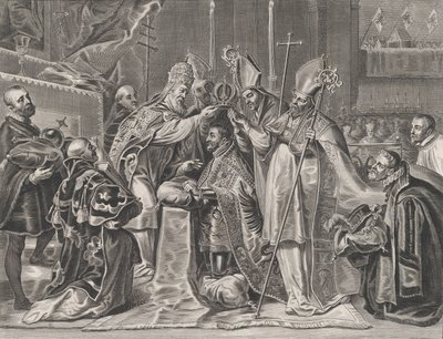 Plade 24: Charles V kronet til kejser af paven, fra William Becanus