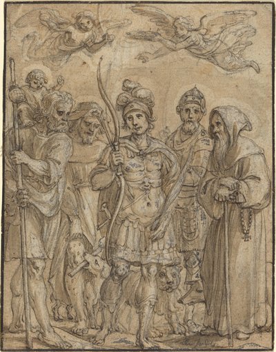 Fem hellige af Pieter de Jode I