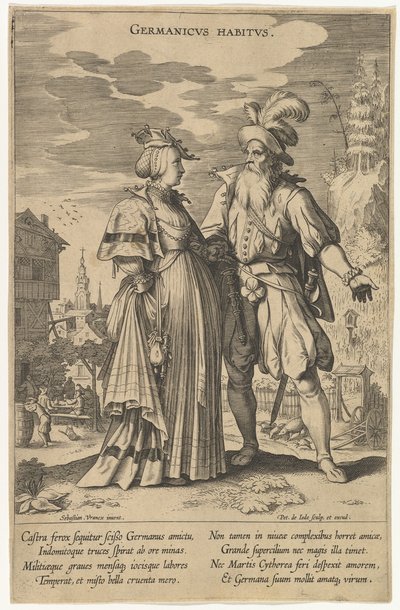 Germanicus Habitus, fra Fashions of Different Nations.n.d. af Pieter de Jode I