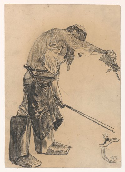 Arbejder i stålfabrik af Pieter de Josselin