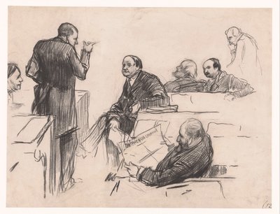 Folketingsmedlemmer hr. H.C. Verniers van der Loeff, A.J.W. Farncombe Sanders, G.M. van der Linden, J. Willink og Jhr. Hr. Ruys van Beerenbroek af Pieter de Josselin