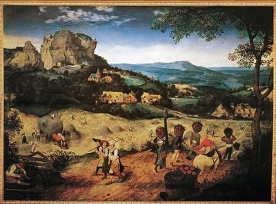 Høhøsten fra serien af seks malerier The Seasons (olie på egetræ) af Pieter the Elder Bruegel