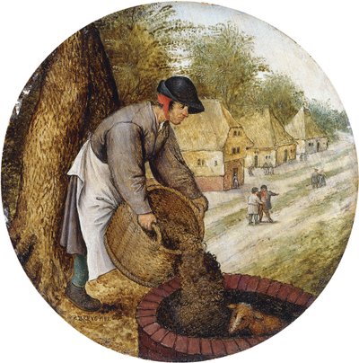 Et ordsprog - At fylde brønden op, efter at kalven er druknet, af Pieter Brueghel the Younger