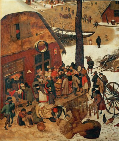 Folketællingen i Betlehem (maleri på træ) af Pieter the Younger Brueghel