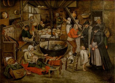 Besøg hos bønderne (olie) af Pieter the Younger Brueghel
