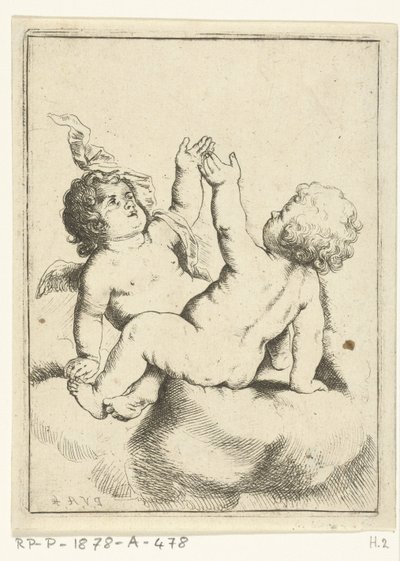 En engel og et barn på en sky af Pieter van Avont
