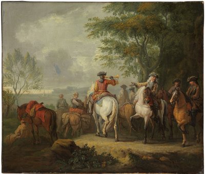 Kavalerer begiver sig ud på en rejse af Pieter van Bloemen