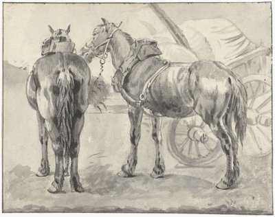 To seleheste med vogn af Pieter van Bloemen
