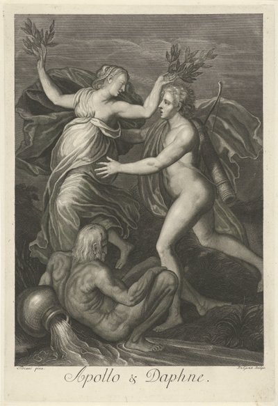 Apollo og Daphne (titel på objekt) Mytologiske kærlighedshistorier (serietitel) af Pieter van Gunst
