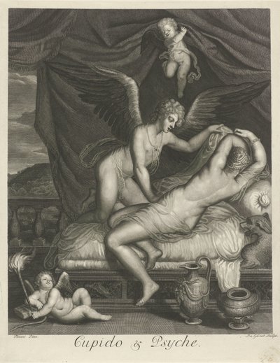 Amor og psyke (titel på objekt) Mytologiske kærlighedshistorier (serietitel) af Pieter van Gunst