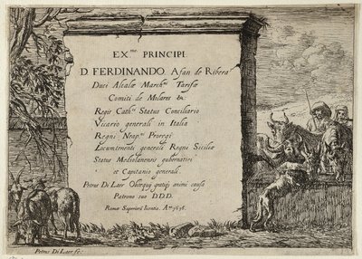 Tyr, ko, hest og æsel ved et springvand af Pieter van Laer