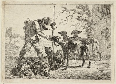 Jæger med syv hunde af Pieter van Laer