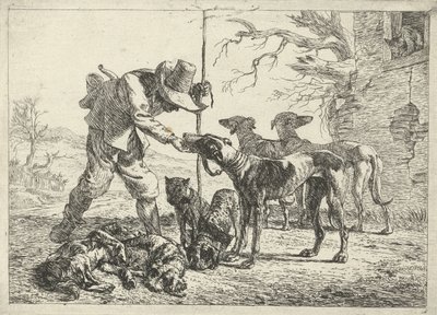Jæger med syv hunde af Pieter van Laer