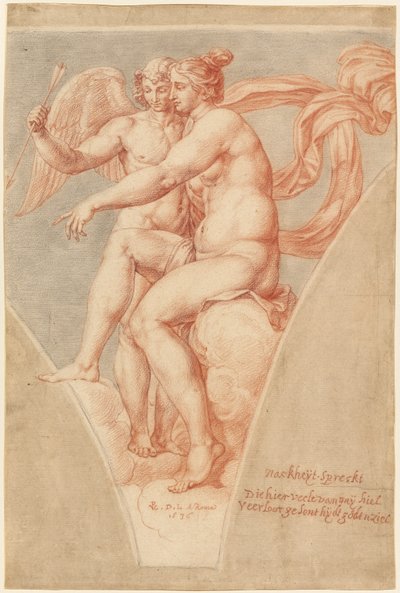 Venus og Amor (efter Raphael) af Pieter van Lint
