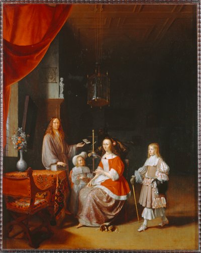 Frans Meerman, bysekretær i Leiden, og hans familie ... af Pieter van Slingelandt